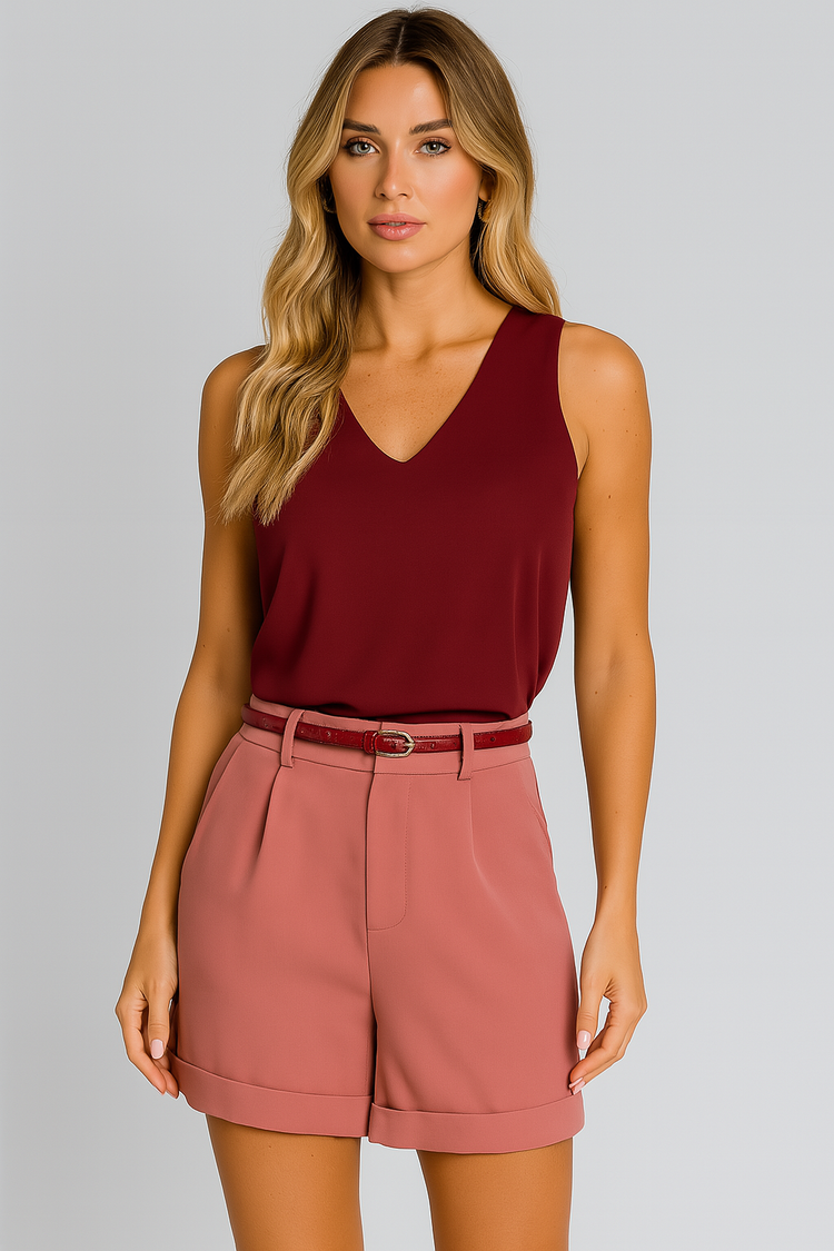 High-Waisted Tailored Shorts with Belt