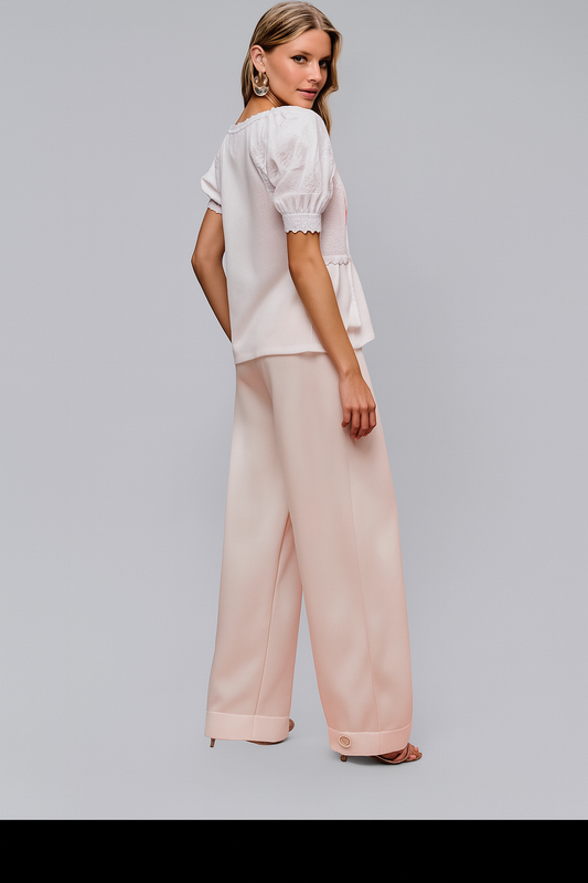 White Cotton Blouse – Puff Sleeve Feminine Boho Top