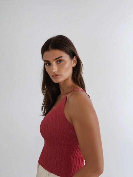 Knit Top with V-Neck