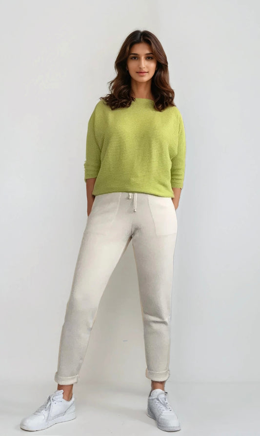 Straight-Leg Pants with Elastic Waistband