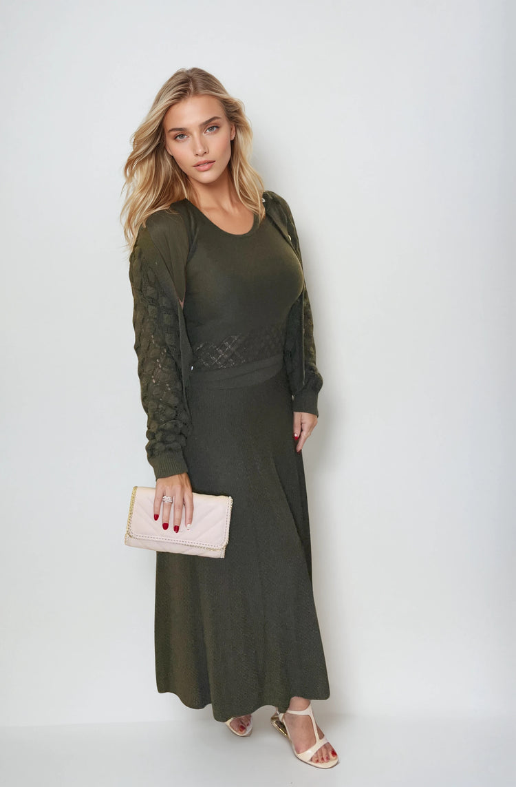 A-Line Knit Skirt with Subtle Texture